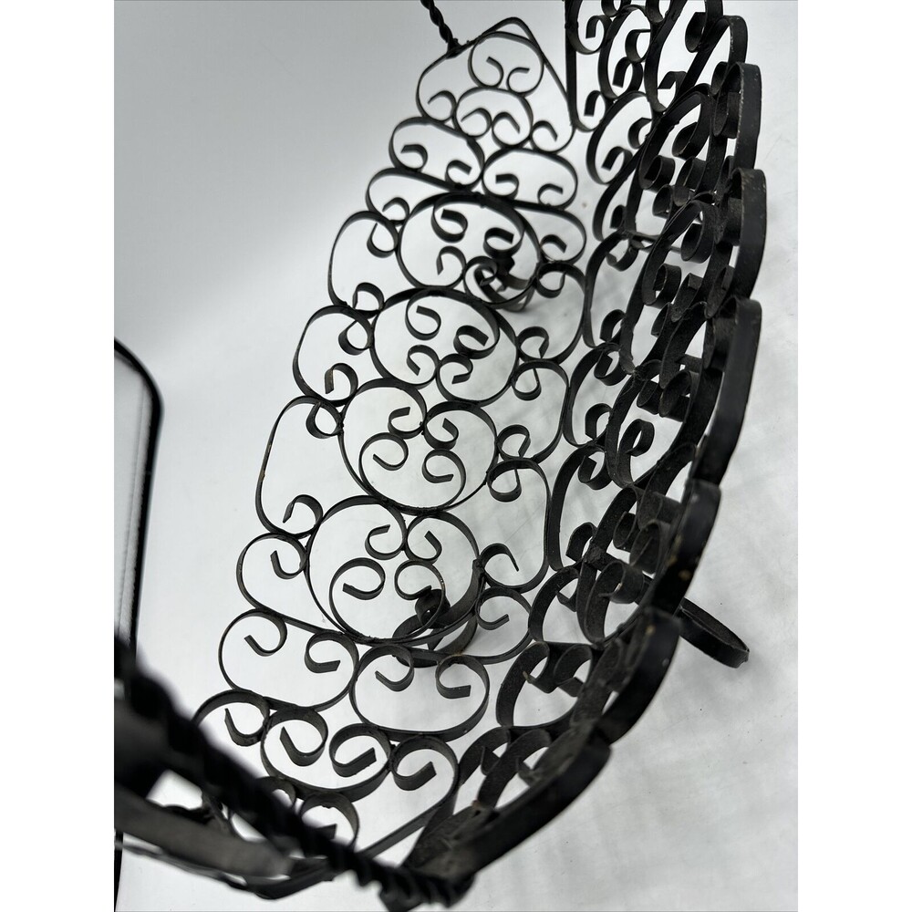 Vintage Wire Fruit Basket Black Made In Spain w/ Handle Home Decor - Picture 11 of 16